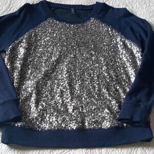 NAFNAF top with silver toned seqins - size M